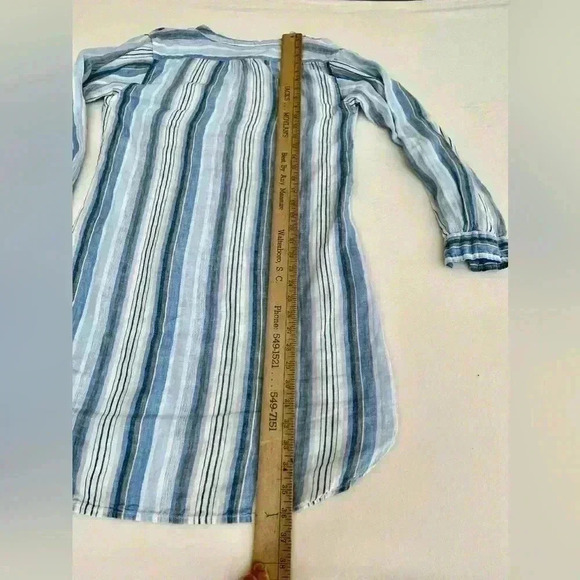 PINE CONE HILL Fine Linen Tunic Dress Pintuck Mandarin Collar Womens size Small - Picture 6 of 6